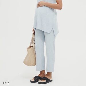 Heritage Light Blue Cropped Maternity Pants